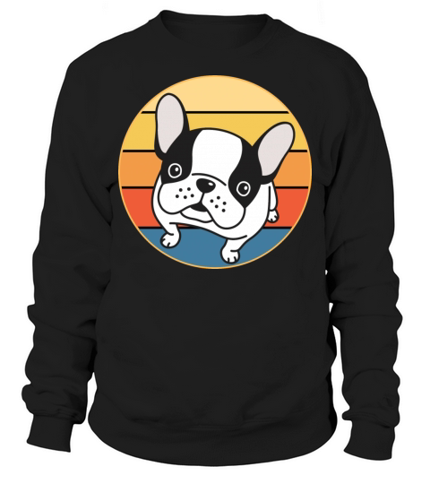 French Bulldog Dog Breed Vintage Retro Sunset Sweatshirt Unisex
