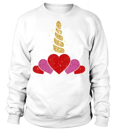 Heart Valentines Day for Women Girls Unicorn2079 Sweatshirt Unisex