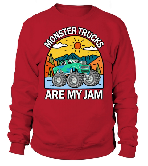 Monster Trucks Are My Jam Vintage Retro Sweatshirt Unisex