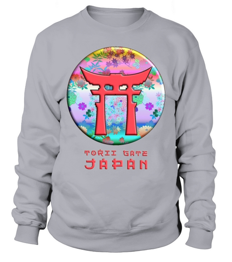 Torii Gate Shinto Japan Asian Floral Pattern Sweatshirt Unisex