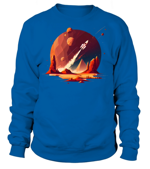 Vintage Space Science Mars Fiction Geek Solar Sweatshirt Unisex