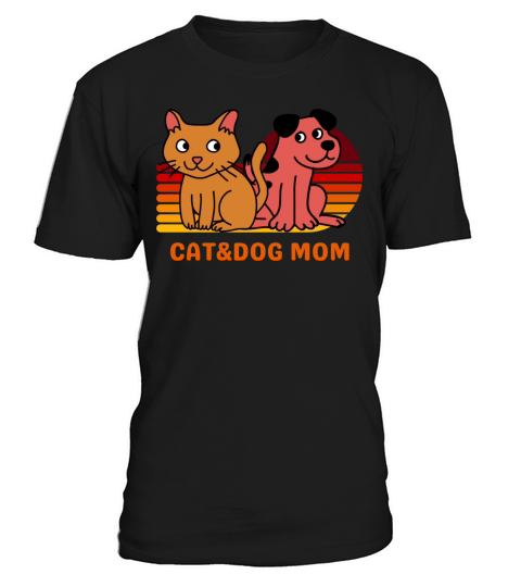 cat and dog mom retro vintage T-Shirt Unisex