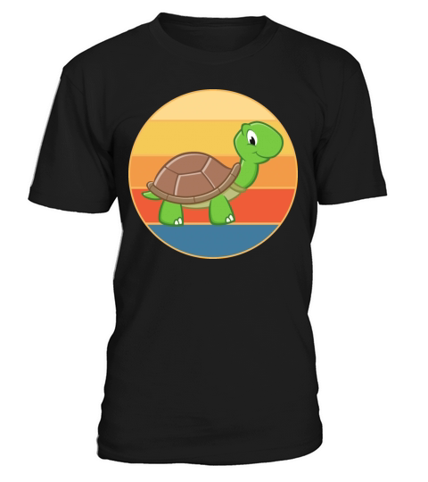 Cute Turtle Vintage Retro Sunset Marine Animal T-Shirt Unisex