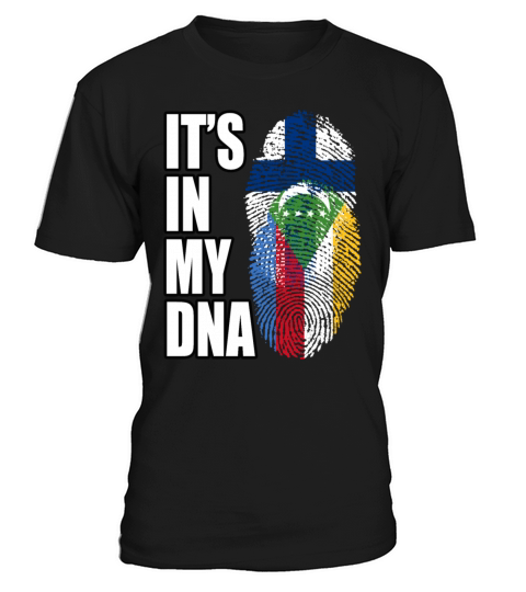 Finland And Comoran Mix Heritage DNA Flag T-Shirt Unisex