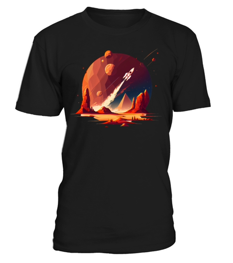 Vintage Space Science Mars Fiction Geek Solar T-Shirt Unisex