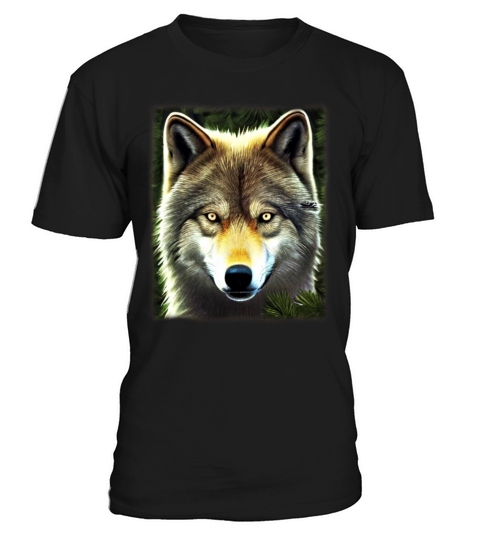 Wolf artwork design predator face imprint T-Shirt Unisex