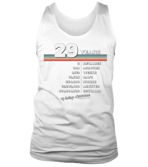 29th Birthday Vintage 29 Years Old Retro 348 Tank Top Unisex