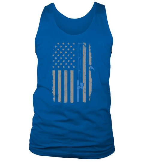 American Fishing USA Flag Vintage Fisher Rod Fishe Tank Top Unisex