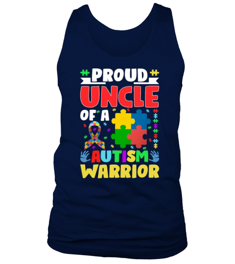 Autistic Ribbon Puzzle Uncle of Autism Awareness W Tank Top Unisex