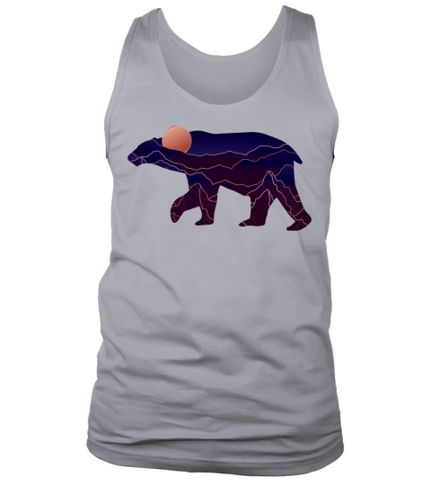 Bear With Abstract Mountain Tank Top Unisex