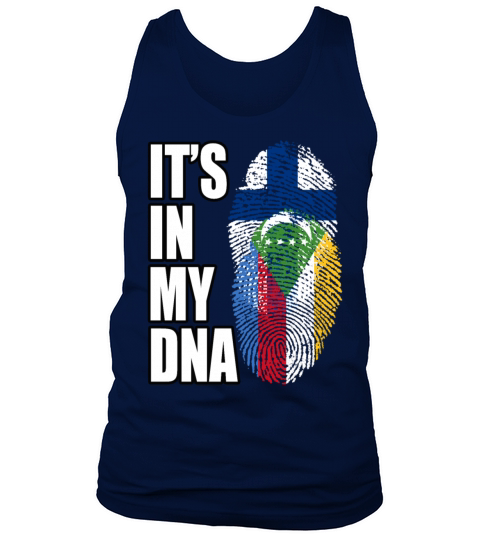 Finland And Comoran Mix Heritage DNA Flag Tank Top Unisex