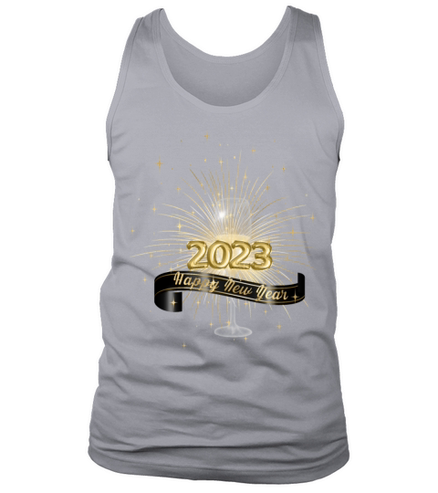Happy New Year Black and Gold Tank Top Unisex