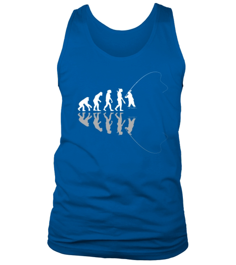 Human Evolution Fly Fishing Fisherman Fisher Rod Tank Top Unisex