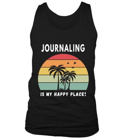 Journaling Is My Happy Place Vintage Retro Sunset Tank Top Unisex