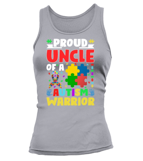 Autistic Ribbon Puzzle Uncle of Autism Awareness W Tank top Woman
