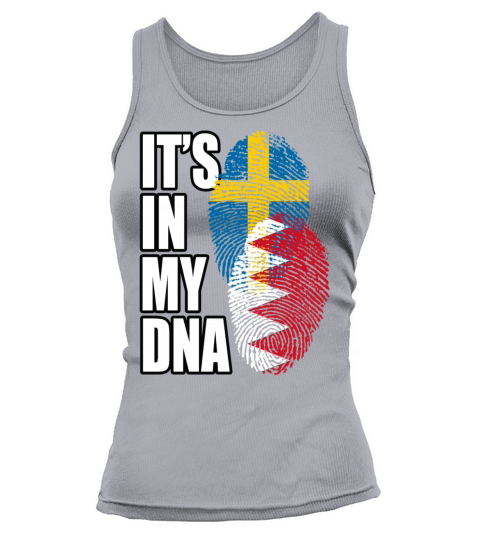 Bahraini And Swedish Mix Heritage DNA Flag Tank top Woman