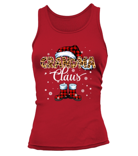 Christmas Grandma Claus Buffalo Plaid Family Pajam Tank top Woman