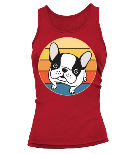 French Bulldog Dog Breed Vintage Retro Sunset Tank top Woman