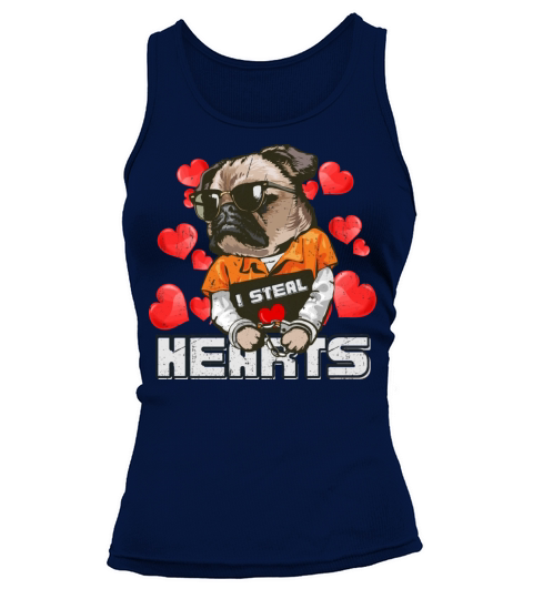 I Steal Hearts Valentines Day Cute Pug Boys Girls Tank top Woman