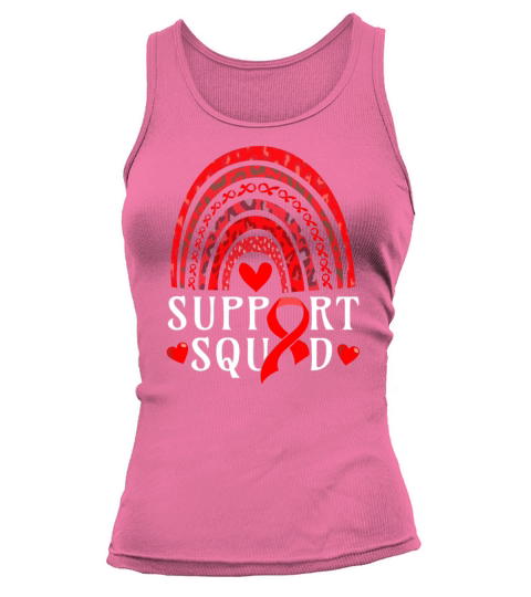 Rainbow Red Ribbon Heart Disease Tank top Woman