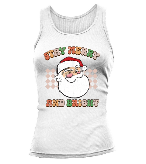 Vintage Retro Groovy Cute Santa Funny Christmas Tank top Woman