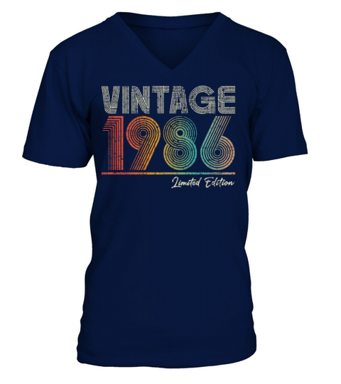 37 Years Old Vintage 1986 37th Birthday Gifts V-Neck T-shirt