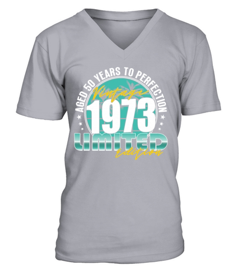 50th birthday vintage 1973 50 years V-Neck T-shirt