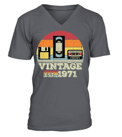 52 Year Old Vintage 1971 52nd Birthday Gift V-Neck T-shirt