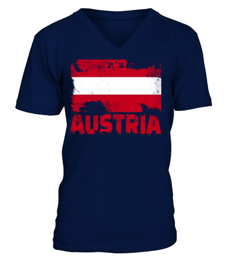 Austria Flag Vintage Distressed Austrian Grunge Tr V-Neck T-shirt