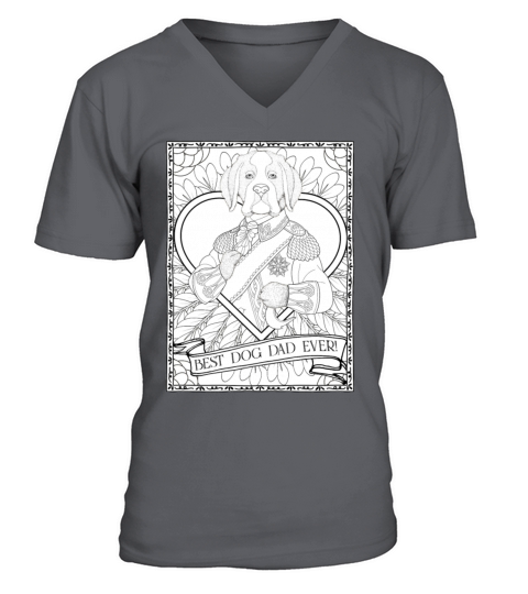 Best Dog Dad Ever Vintage Boxer Dog Owner Lover V-Neck T-shirt