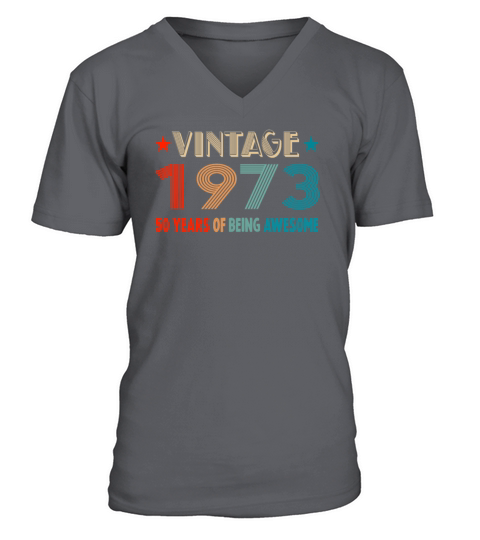 Classic Vintage 1973 - 50 Years Old Birthday V-Neck T-shirt