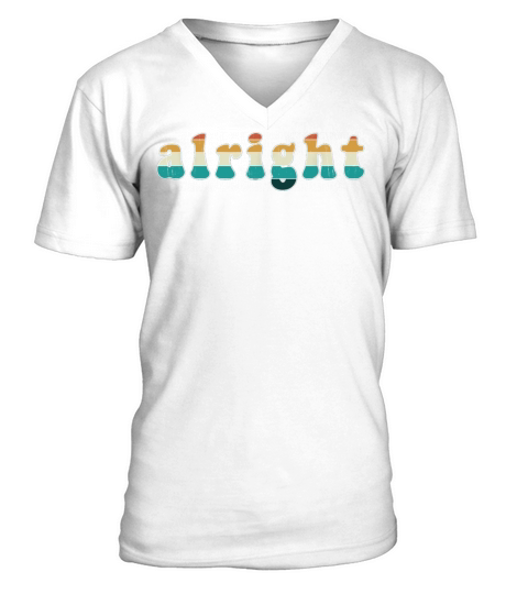 Cool Alright Vintage Retro 70s Sunset style V-Neck T-shirt