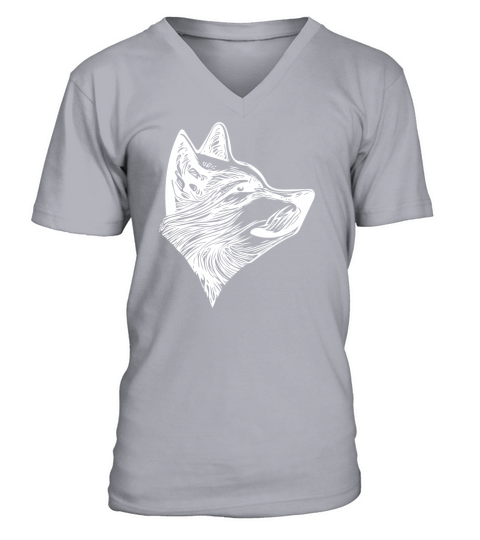 Elegant Vintage Wolf Portrait V-Neck T-shirt