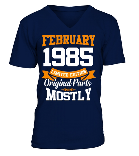 February 1985 Vintage Birthday Present V-Neck T-shirt