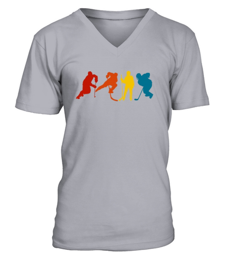 Ice Hockey Retro Vintage V-Neck T-shirt