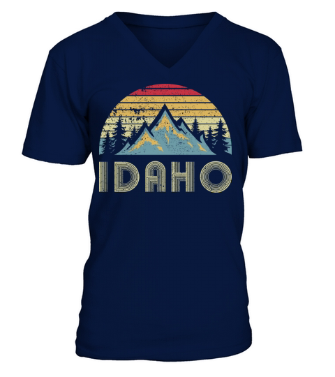 Idaho Retro Vintage Mountains Cam g Hiking V-Neck T-shirt