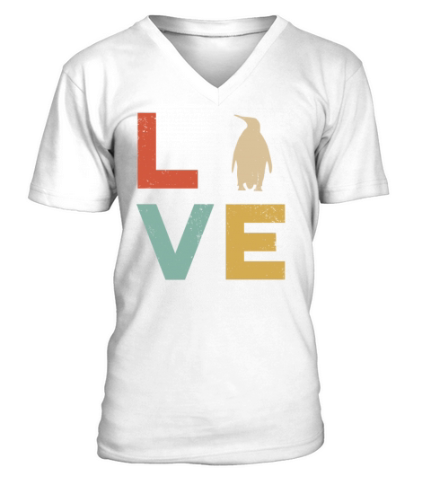 Love Penguin Vintage Rodent Lovers Womens Penguin V-Neck T-shirt