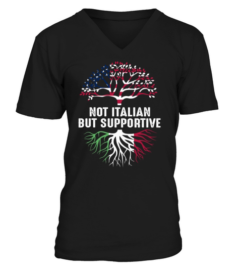 Not Italian vintage distressed usa flag But Suppor V-Neck T-shirt
