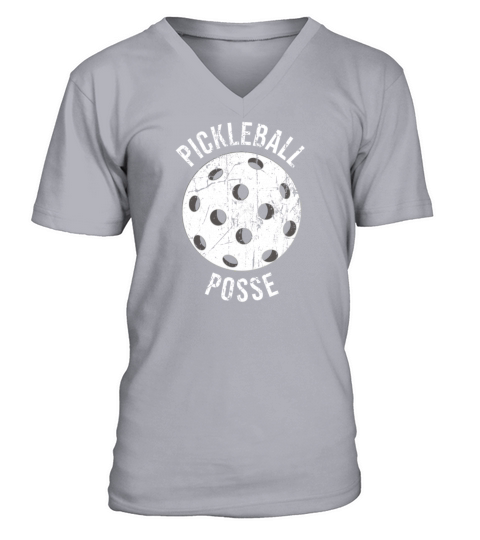 Retro Vintage Pickleball Posse For Pickers V-Neck T-shirt