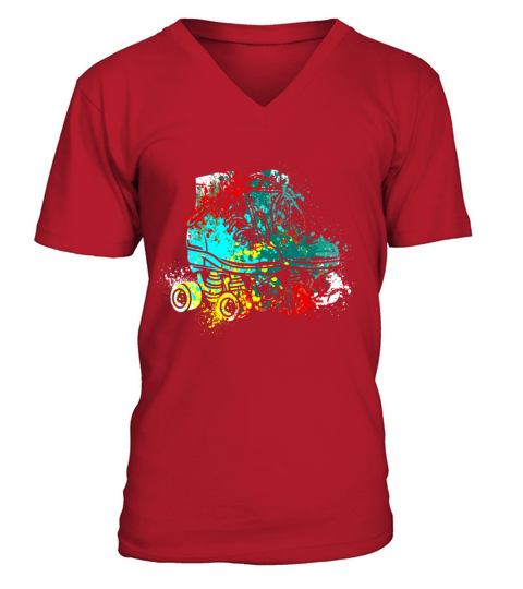 Splash Art inline skating V-Neck T-shirt