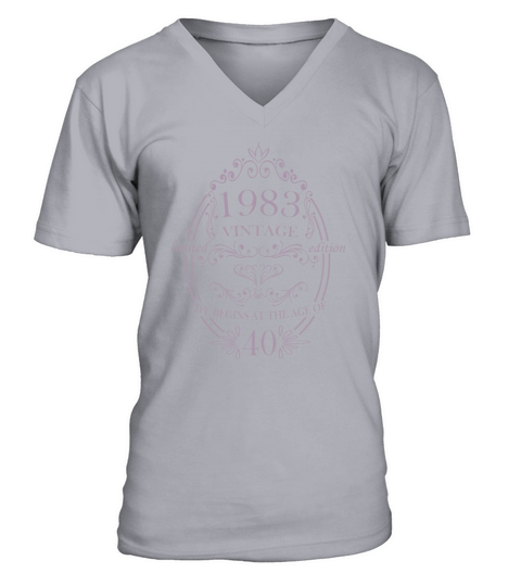 Vintage 1983 40th Birthday 40 Year Old Women V-Neck T-shirt