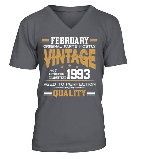 Vintage Aged To Perfection February 1993 V-Neck T-shirt