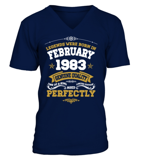 Vintage Aged To Perfection Ferbuary 1983 V-Neck T-shirt