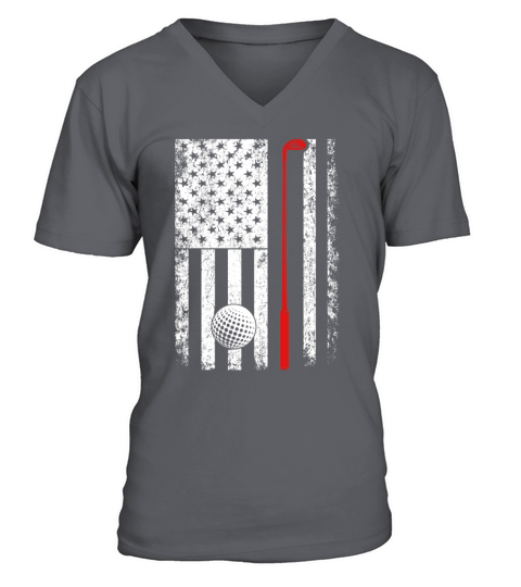 Vintage American Flag Golf Gift for Golfer t shirt V-Neck T-shirt