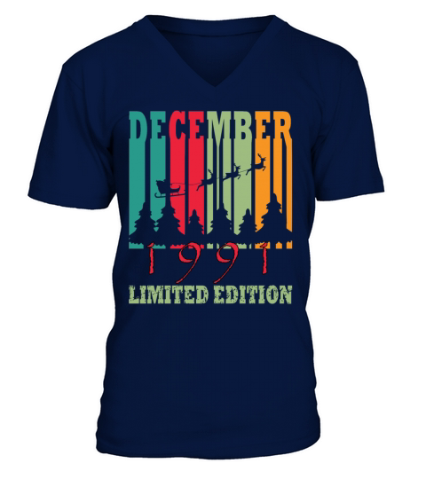 Vintage gift idea born December 1991 V-Neck T-shirt