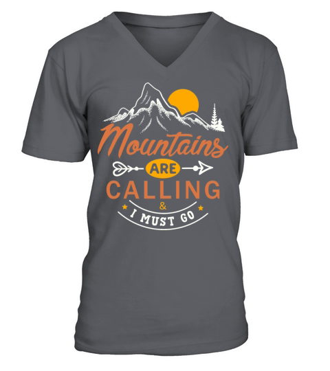 Vintage Mountains Climber Hiker V-Neck T-shirt