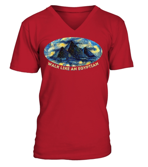 Walk Like an Egyptian Quote Pyramids V-Neck T-shirt