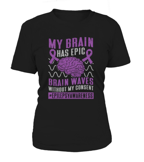 Brain Brainwaves Purple Ribbon Epileptic Epilepsy Women's T-Shirt