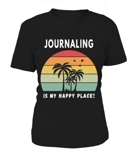 Journaling Is My Happy Place Vintage Retro Sunset Women's T-Shirt