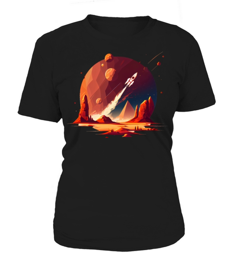 Vintage Space Science Mars Fiction Geek Solar Women's T-Shirt